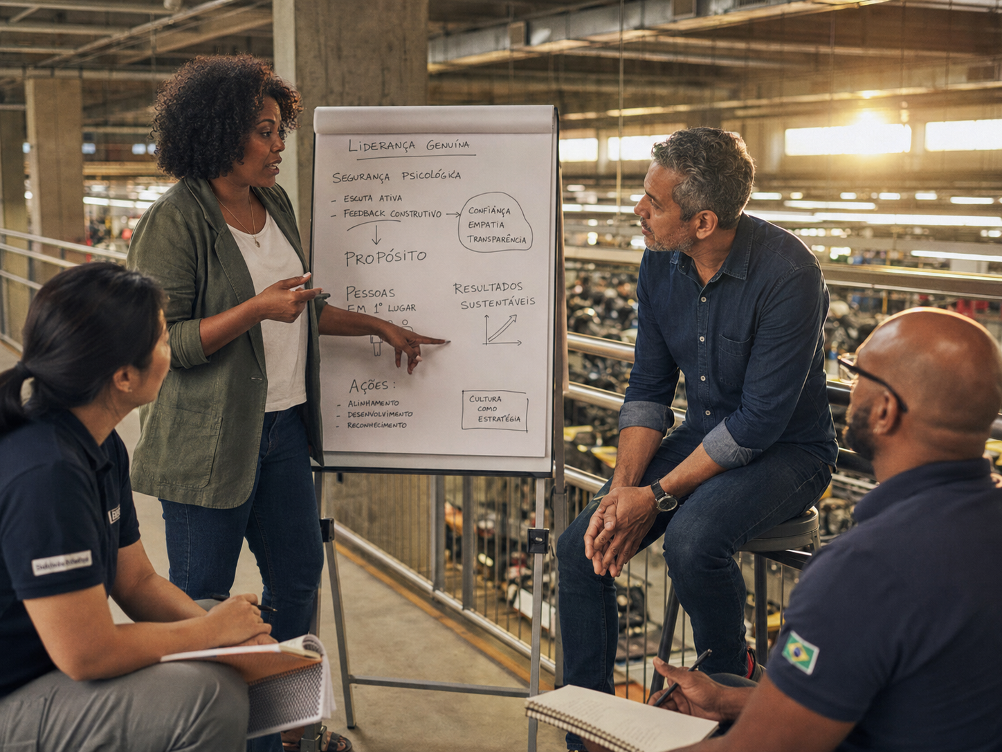 Workshop de liderança em ambiente industrial brasileiro